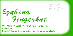 szabina fingerhut business card